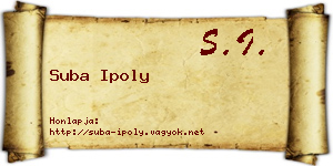 Suba Ipoly névjegykártya